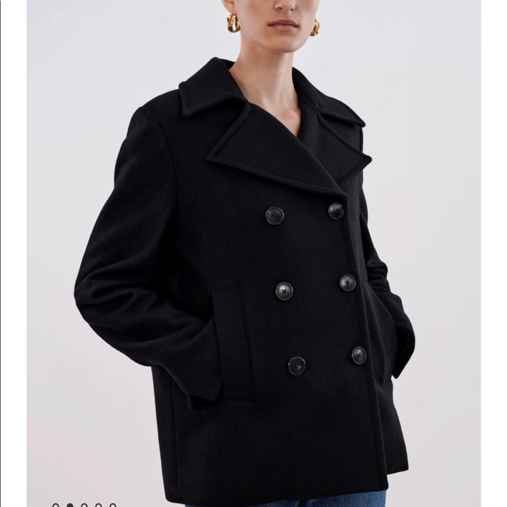 Co Peacoat in Wool Flannel